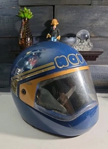 Vintage Nava Italy Motorcycle Helmet Rare Vintage Blue Complete - Bild 1 von 12