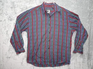 Vintage Barnes Storm by A-Vit button Shirt Men Med Hong Kong Geometric 80s 90s - Picture 1 of 11