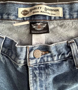 Harley Davidson Jeans Genuine MotorClothes 100% Cotton Blue Men’s 36 X 34 Biker - Picture 1 of 11
