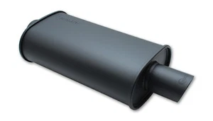 Vibrant Performance Streetpower Flat Black Oval Muffler 3" Universal Car/Truck - Picture 1 of 1