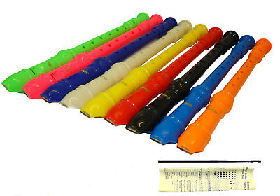 Ferris Colourful Descant Soprano Recorder Outfit With Chart Cleaning Rod & Pouch • 7.89£