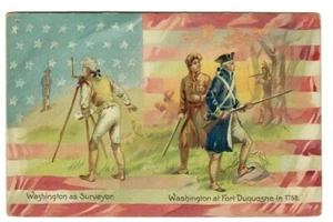 Vintage Tuck patriotische Washington Postkarte Landvermesser Ft Duquesne Serie 124 - Bild 1 von 2