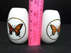 Schmetterling 4,5" Knospe Vasen (2) mit Goldakzenten Vintage Monarch Otagiri Japan Ex. Vintage C - Bild 1 von 5