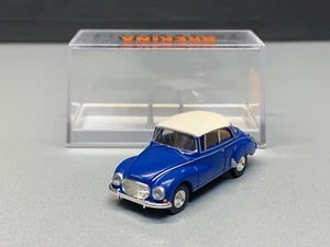 Auto Union 1000 S Coupe auto d'epoca auto d'epoca blu blue Brekina H0 1:87 IMBALLO ORIGINALE - Foto 1 di 12