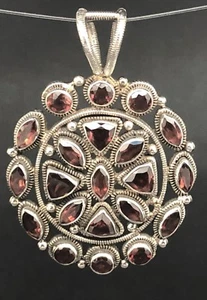 Juego de COLGANTE GRANATE ARTESANAL en ASTILLA ESTERLINA .925 ¡ENVÍO RÁPIDO GRATIS!!! - Imagen 1 de 6