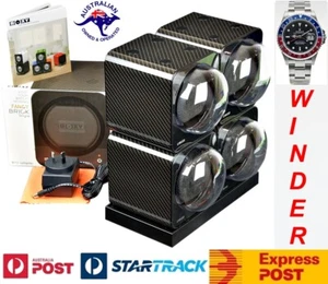 BOXY CARBON FIBRE LOOK Fancy Brick Quad Automatic Watch Winder: 4FCF-4E2 (4+0) - Bild 1 von 6