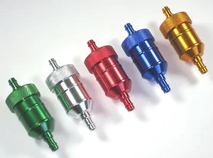 BILLET ALUMINUM IN LINE FUEL FILTER 1/4" FOR GO KARTS ATV DUNE BUGGY MOTORCYCLE - Picture 1 of 12