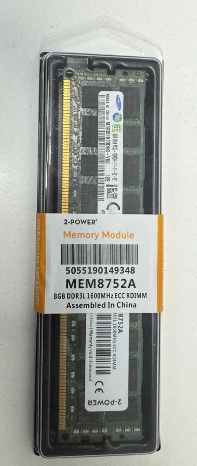 Samsung Ram, 8GB, DDR3L, 1600MHz, ECC RDIMM - Image 1 of 1