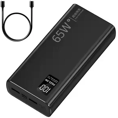 Mobile Power Bank Station 50000MAH USB-C Cable 65W Fast Charger LED Display USB - Image 1 of 4