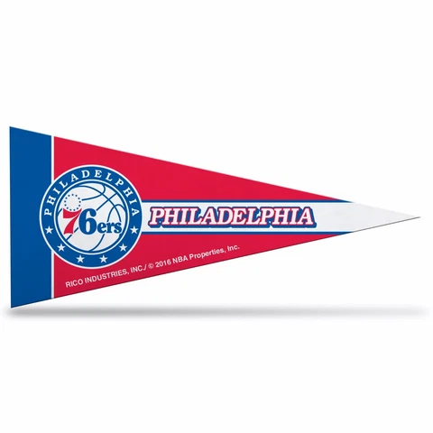 Philadelphia 76ers Mini Pennants, 4" x 9" - Licensed by Rico - Made In USA Cover