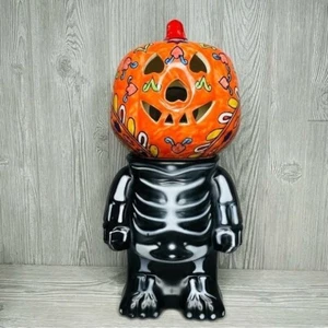 Corpo cranio bianco e nero decorazione Halloween vassoio per attrezzi pedis alimentare supporto zucca - Foto 1 di 7