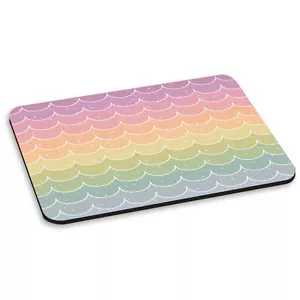 Arc-en-Ciel Nuages Design Rose Pastel Bleu Tapis De Souris PC Ordinateur - Photo 1/1