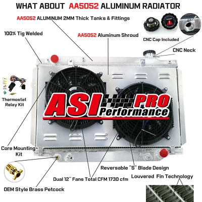 4 Row Radiator+Shroud Fan For Toyota Land Cruiser FJ80R FZJ80R Lexus LX450 93-97 Foto 1 de 4