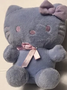 Sanrio Partner Hello Kitty Blue With Lavender Bow and Embroidered Features  7 In - Picture 1 of 7