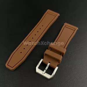 Brown Rubber Strap For IWC Pilot Portugal Portofino Quick Release 20 21 22mm - Picture 1 of 3