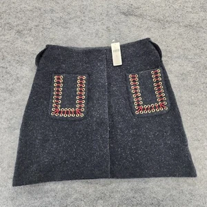 Anthropologie Rosie Neira Skirt Womens Small Gray Wool - Picture 1 of 10