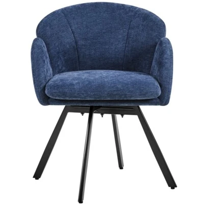 Кресло-акцент из ткани шениль в форме цветка с поворотным основанием для гостиной - Изображение 1 из 4