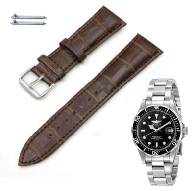 Correa de reloj de cuero de cocodrilo marrón para Invicta Pro Diver 37 mm 8932 8932OB #41 Foto 1 de 3