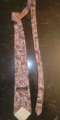 ВИНТАЖНЫЙ мужской галстук Neiman Marcus дизайн пейсли 100% серебристый: L56 1/2 дюйма W 2-3 1/2 дюйма - Изображение 1 из 4
