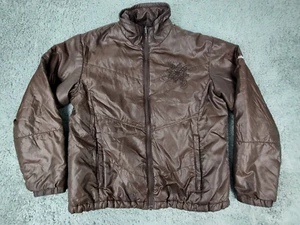 Columbia Interchange Woman's XL Brown Puffer Coat Embroidered Jacket - Picture 1 of 12