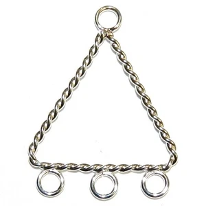 M7297 Plata Textura Retorcida 21mm Triángulo 3 Lazos Gota Componente Metal 10 piezas - Imagen 1 de 3