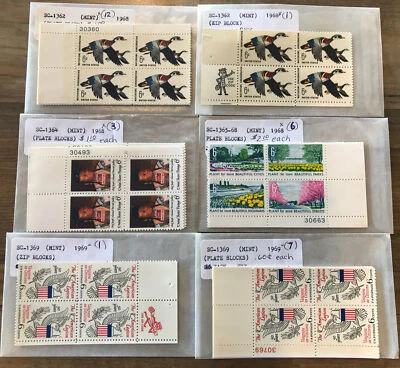 28 Block Lot Scott 1362-69 US Stamp Collection Plate Blocks 6c MNH Glassine Sets - Image 1 of 4