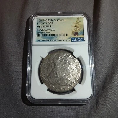 ⭐️⭐️⭐️⭐️1781 El Cazador Shipwreck Silver 8 Reales - Sea  Salvage - Image 1 of 4