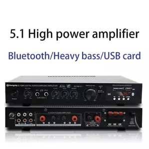 Stereo Audio Amplifier 300W Home 6 Channel Wireless Bluetooth 5.1 Power Amplifie - Bild 1 von 8