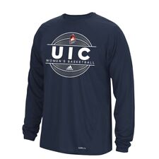 UIC Flames NCAA Adidas Men's 2017 On Court Navy Blue T-Shirt