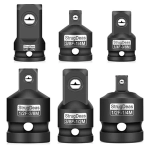 Impact Adapter And Reducer Set Socket Driver Wrench 1/4, 3/8, 1/2" Extension Kit - Picture 1 of 7
