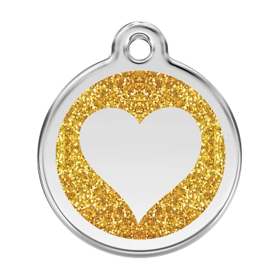 Подвеска для идентификационного жетона собаки кошки домашнего животного - красный динго - пожизненная гарантия - блестящее сердце - Изображение 1 из 4