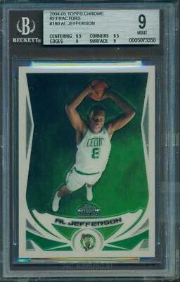 2004-05 TOPPS CHROME REFRACTOR AL JEFFERSON #180 ROOKIE CARD BGS 9 - Image 1 of 2