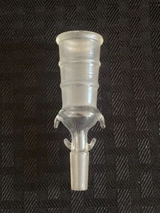 Laboratory Glass 19/38 Outer & 10/18 Inner Enlarging Connecting Adapter, 4 Hooks - Picture 1 of 4