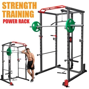 Power Rack Cage Smith Machine with Lat Pulldown Squat Bench Press Home Gym - Picture 1 of 19