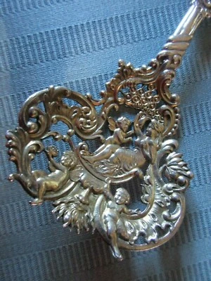 Colher Bon Bon GORHAM CHERUBS nº. 589 PRATA ESTERLINA 0,925 FUNDIDO ART NOUVEAU - Imagem 1 de 4