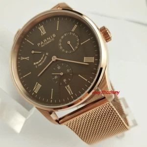 Reloj de pulsera Parnis 42 mm esfera de café calendario reserva de energía ST1780 movimiento - Imagen 1 de 6