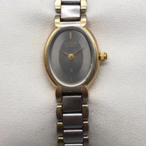 Vintage Citizen Watch Women 18mm Gold Tone 5920-K08838 MOP Oval New Battery 8" - Picture 1 of 15