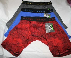 Nuevo 3 JOCKEY SPORT MIDWAY BRIEF 8141 ajuste atlético microfibra AZUL ROJO ESTAMPADO GRIS - Imagen 1 de 5