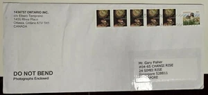 Canada Cover to S'pore cw Oyster Farming Strip5 & Single Bird Stamps. Used - Foto 1 di 3