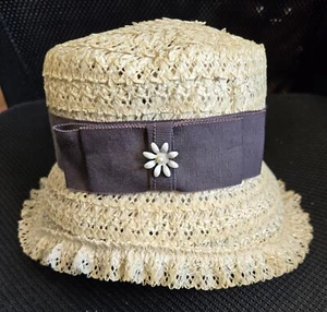 Vintage Girls Straw Hat With Ribbon - Picture 1 of 4