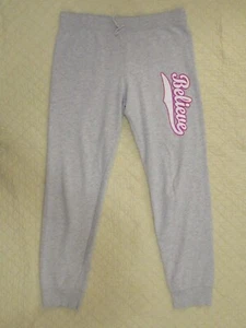Girls Sweatpants/Lounge Pants Drawstring "Believe" Gray  - Picture 1 of 5