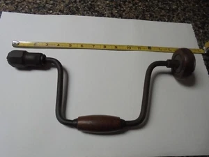 Vintage Hand Tool Wood Brace Auger Drill  rare hex shank - Picture 1 of 6