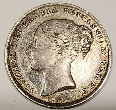 ** Great Britain ** 1864 Shilling ** Victoria** - Image 1 of 2