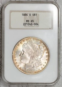 1884-O Morgan Dollar NGC MS65 Fatty Intact Holo! #EHQ5 - Picture 1 of 4