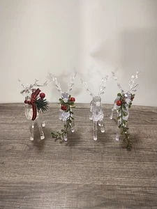  4 Christmas Reindeer, 5.5 In, 3 In Clear - Picture 1 of 10