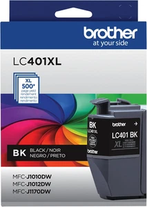 Cartucho de tinta negra de alto rendimiento Brother genuino LC401XLBK - Imagen 1 de 13