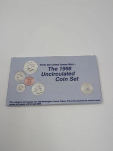 1998 P&D United States 10 Coin BU Mint Set as Issued In OGP W/ Envelope & COA - Picture 1 of 6