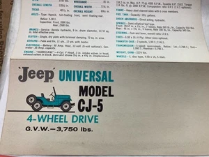 Original 1960 Jeep Universal CJ-5 Foldout Sales Brochure 60 Willys - Picture 1 of 3
