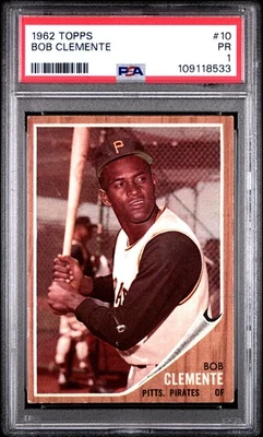 1962 TOPPS #10 BOB CLEMENTE PSA 1 - Image 1 of 2