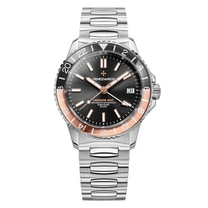VENEZIANICO NEREIDE GMT 39 3521504C Automatic Black Dial Date Display Dive Watch - Picture 1 of 7